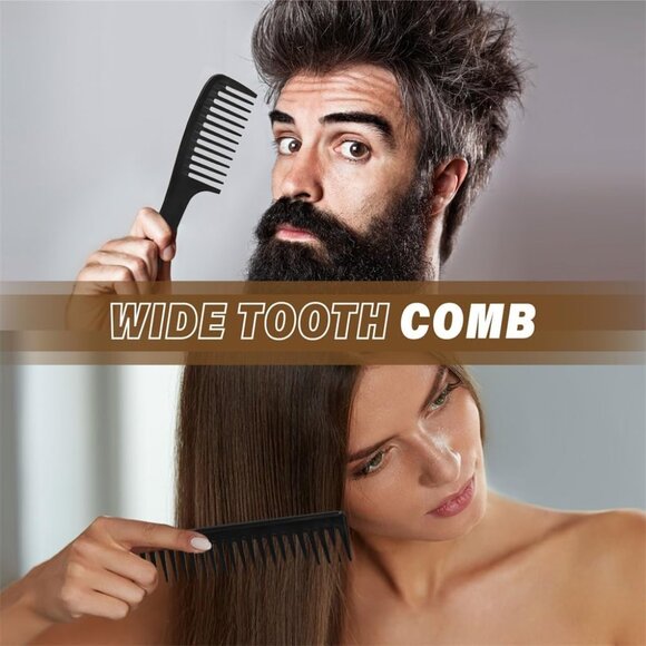 Hair Cutting Comb Set Carbon Fiber Barber Kit with Cape and Brushes - Picture 6 of 9